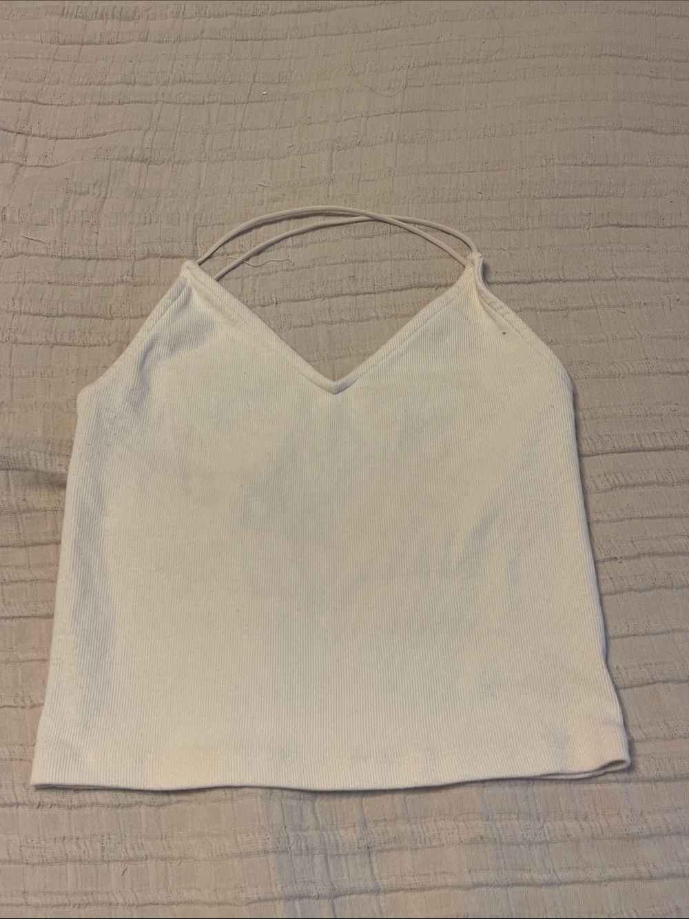 Women’s Beige/Cream V-Neck Strappy Tank Top